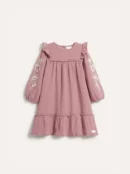 Girls Pink Floral Print Dress