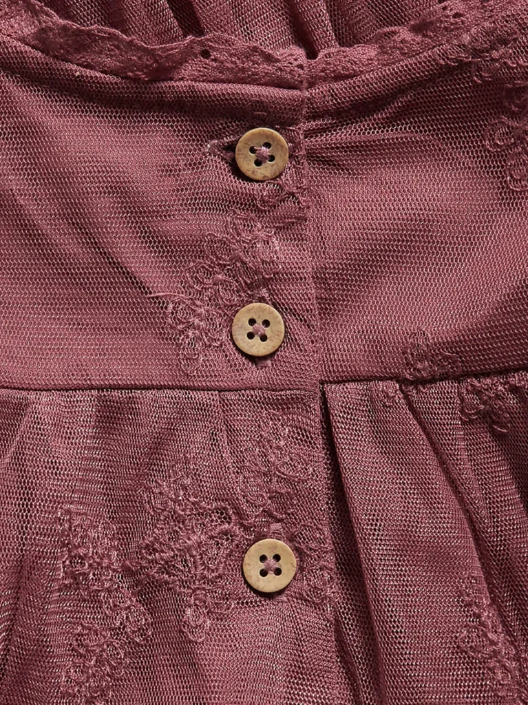 Kids' Red Embroidered Dress