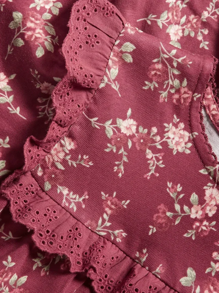 Kids Red Floral Jersey Dress