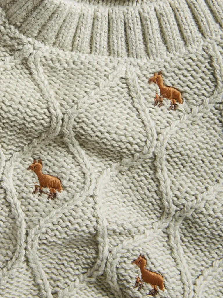 Kids Green Fox Knitted Jumper